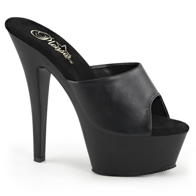 Pleaser Shoes Kiss-201 black faux leather