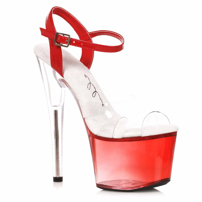 709-ZEE, 7" Red Pointed Stiletto Sandal By Ellie Shoes