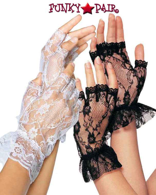 Fingerless Lace Gloves | Leg Avenue LA-G1205 color available : white and black