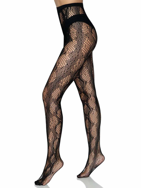 LA-9719, Python Net Tights Side View by Leg Avenue