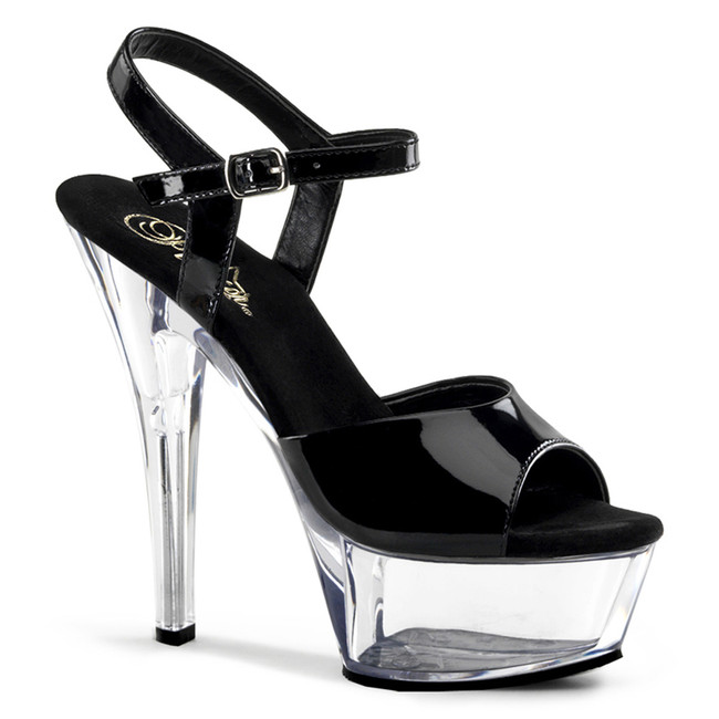 Exotic Dancer Shoes KISS-209 Color Black/Clear