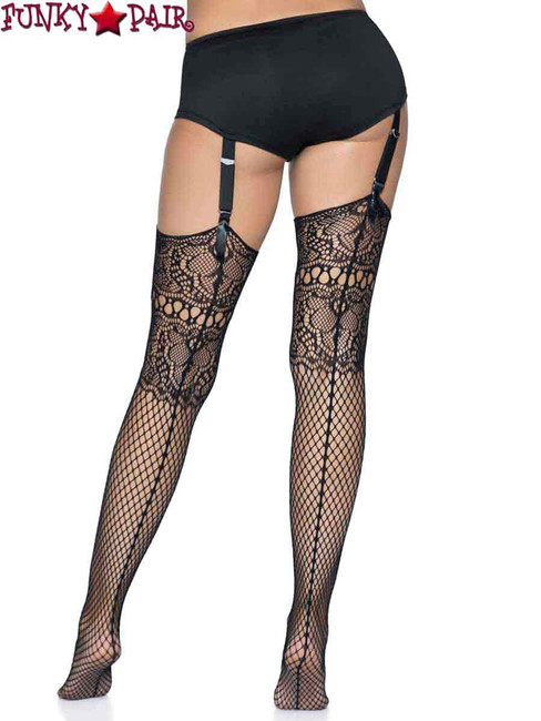 Leg Avenue LA-9901, Fishnet Backseam Stocking Back View