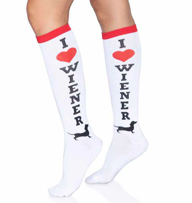 LA-5623, Wiener Dog Knee Highs by Leg Avenue