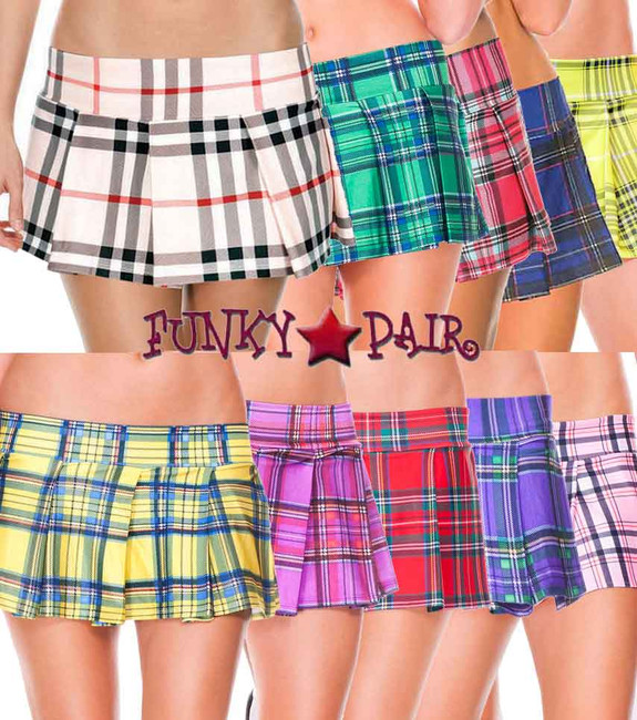 Music Legs ML-25074, Mini Plaid Skirt