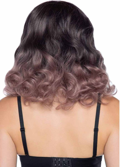 Leg Avenue A2865, Curly Ombre Bob Mauve Wig Back View