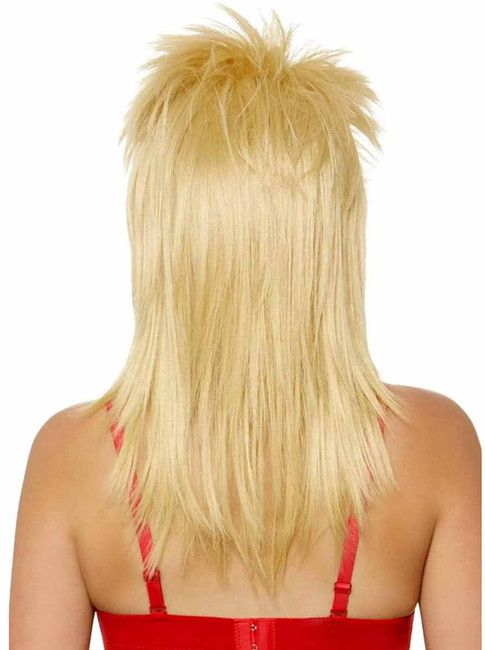 Leg Avenue A2862, 21" Blonde Unisex rockstar wig Back View