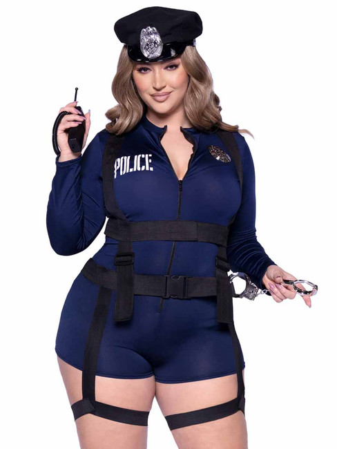 LA87135X, Plus Size Handcuff Hottie Costume By Leg Avenue