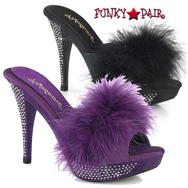 Fabulicious ELEGANT-401F, 4.5 Inch Marabou Slipper