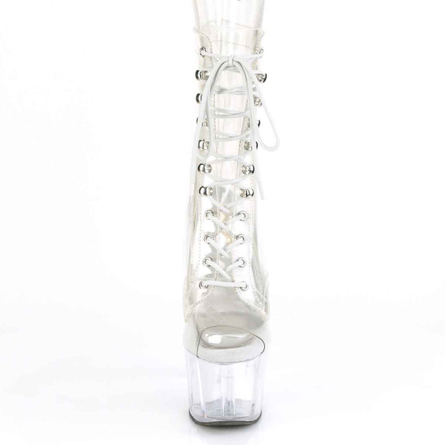 Adore-1021C, Front View 7" Clear Mid-Calf Boots