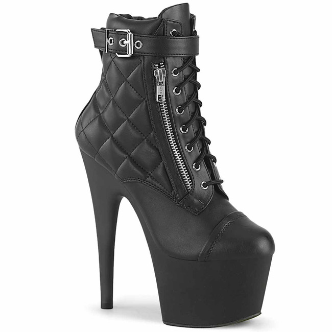 ADORE-700-05, Lace-Up Ankle Boots with Buckles By Pleaser