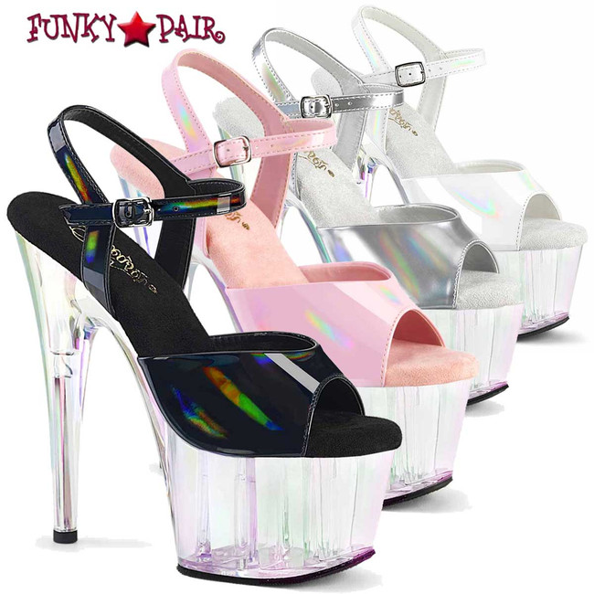 Pleaser Adore-709HT, 7" Holographic Tint Platform Sandal