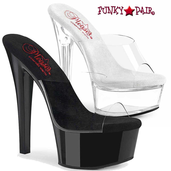 Pleaser | Gleam-601, 6 Inch Comfort Width Platform Slide