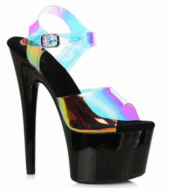 709-TARYN, 7" Multi-Color Ankle Strap Sandal By Ellie Shoes