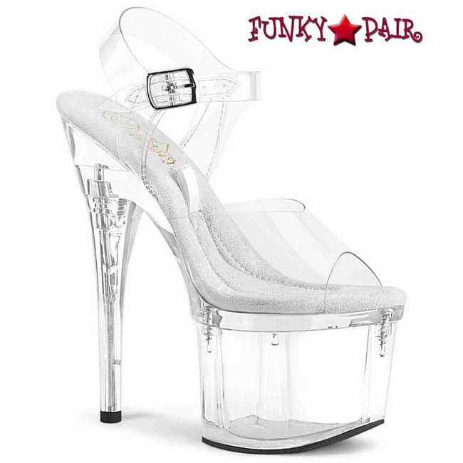 Pleaser | TREASURE-708EST, Ankle Strap Platform with Compartment Accessible