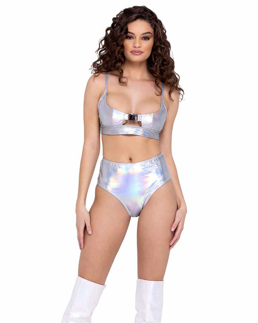 Roma R-6254 - Hologram Crop Top