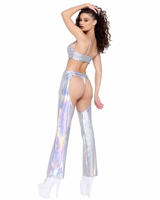 R-6255 - Hologram Chaps with Belt Back View