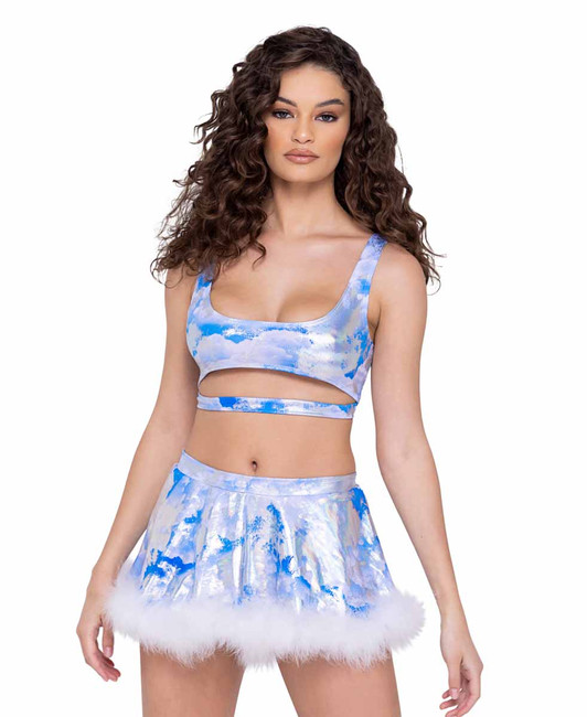 Roma R-6302 - Cloud Print Crop Top