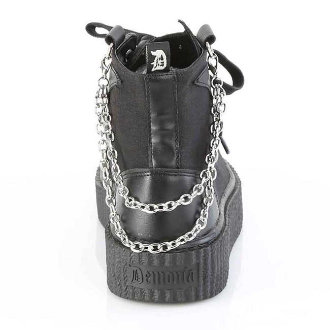 SNEEKER-230, Back View Creeper Sneaker with Hanging Chain Detail