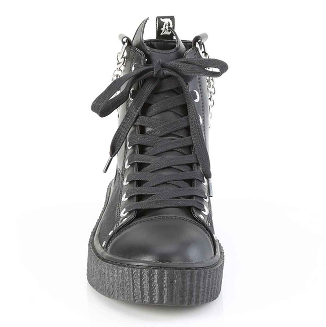 SNEEKER-230, Front View Creeper Sneaker with Hanging Chain Detail