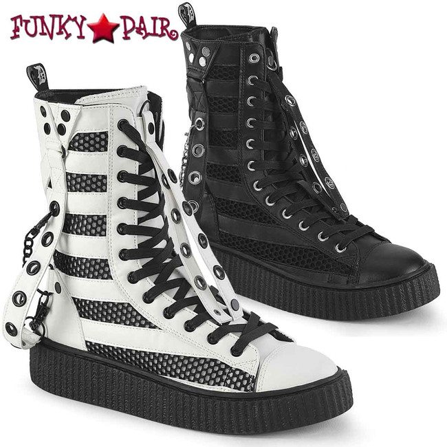 Demonia SNEEKER-325, Mid-Calf Sneaker Creeper Boots