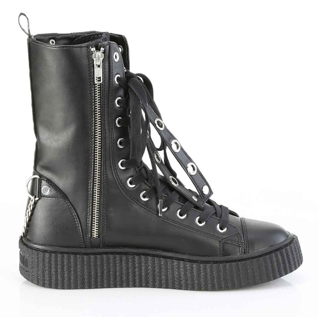 SNEEKER-325, Zipper Side View Mid-Calf Sneaker Creeper Boots