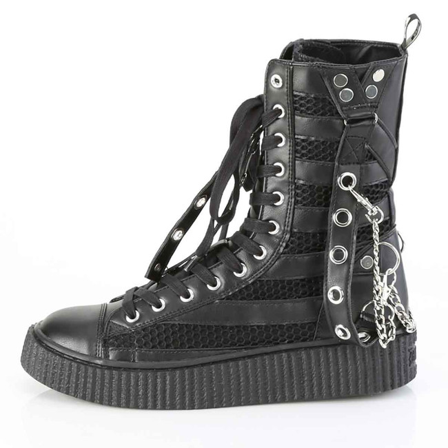 SNEEKER-325, Side View Mid-Calf Sneaker Creeper Boots
