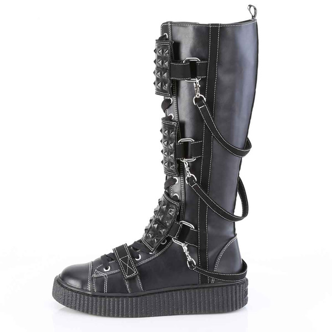 SNEEKER-410, Zipper Side View Knee High Creeper Sneaker Boot