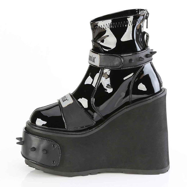 TRANSFORMER-808, Zipper Side View Wedge Platform Ankle Boots with Reflective Panels