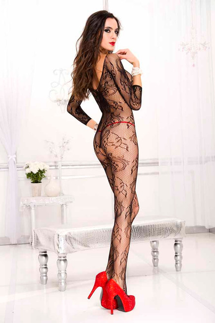 ML-1012, Paisley Body Stocking Back View