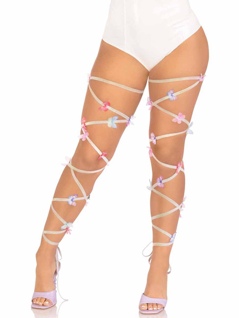 LA1960, Glitter Butterfly Leg Wraps By Leg Avenue