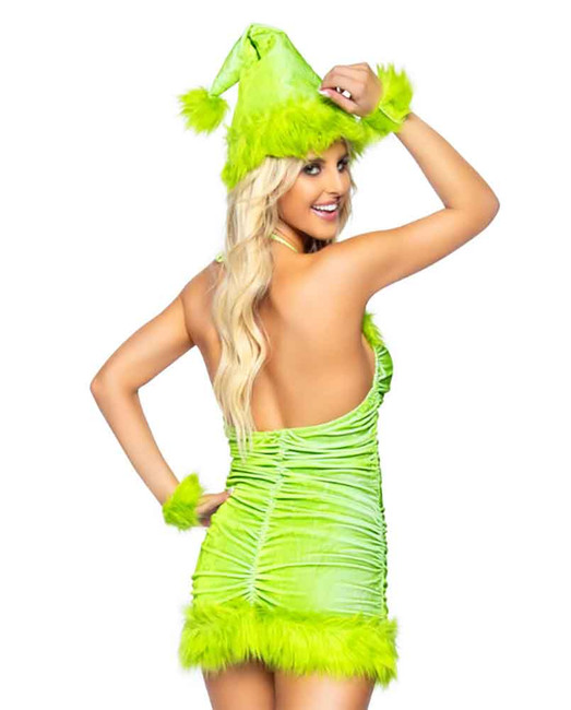 LA87090, Christmas Baddie Costume Back View By Leg Avenue