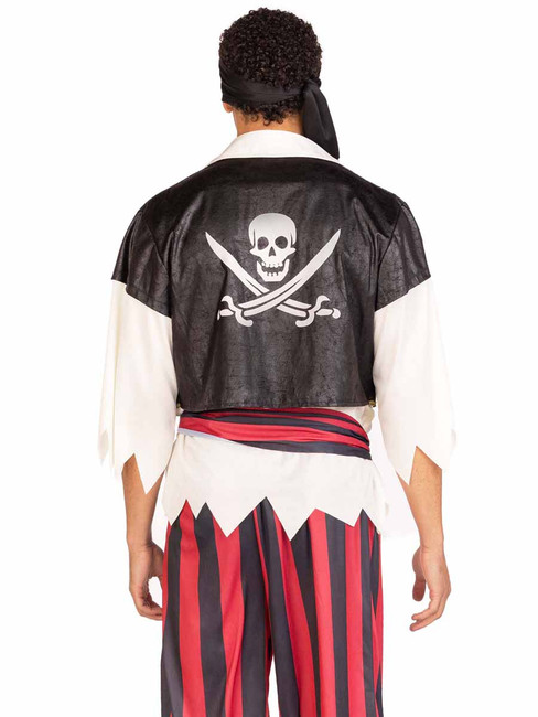 LA87192, Men's Roger Pirate Costume Back View By Leg Avenue