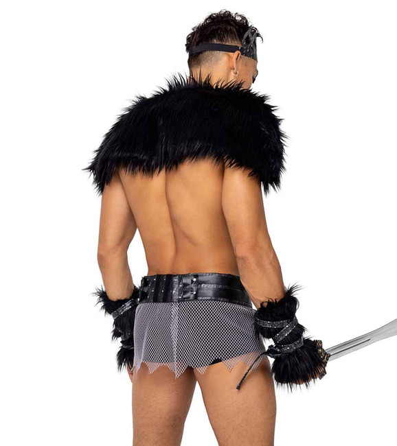 R-6169, Men's Viking Hunk Costume Back View