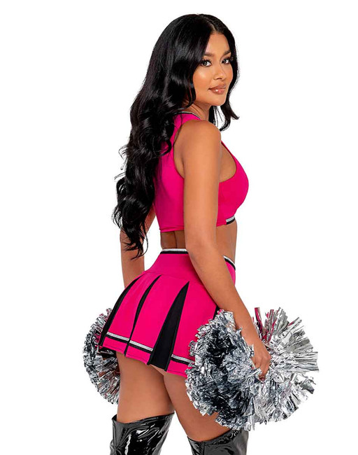 PB138, Playboy Hot Pink/Black Cheer Squad Costume Back View