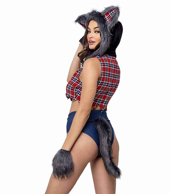 R-6186, Sultry She-Wolf Costume Back View
