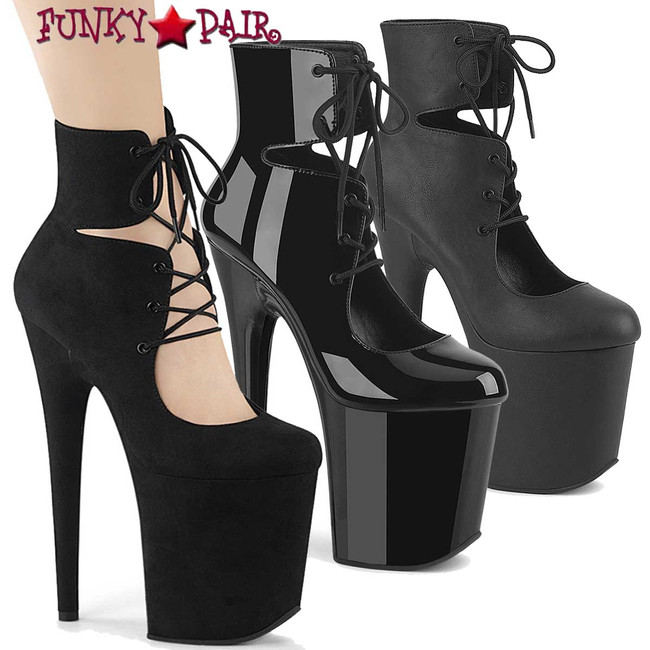 Pleaser FLAMINGO-800-22, 8" Heel Platform Cutout Bootie Pump