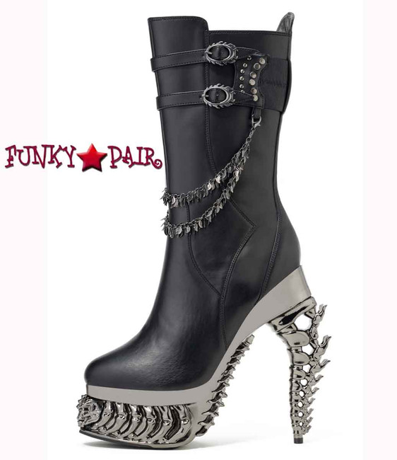 Hades MEDEINA, MID-CALF BOOTS WITH LEAVES CHAIN
