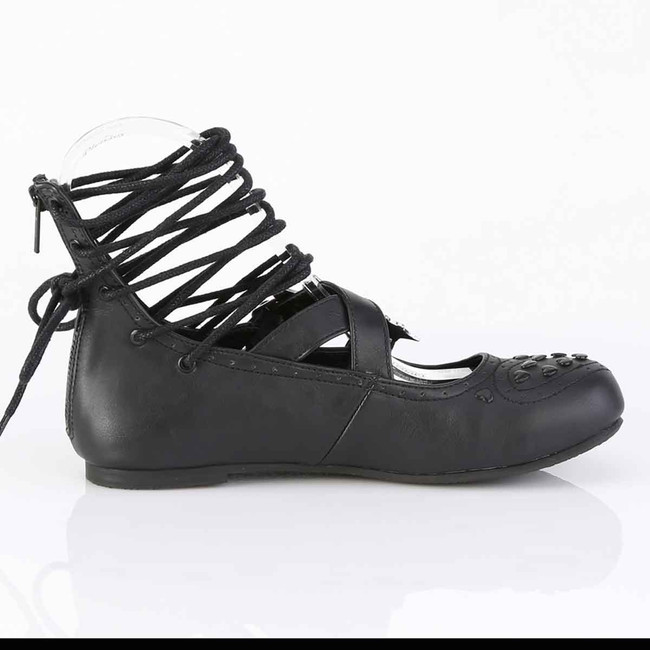 DAISY-11, Lace-up Ballet Flat Maryjane Side View