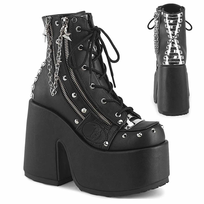 CAMEL-208, 5" Chunky Heel with Chains and Studs