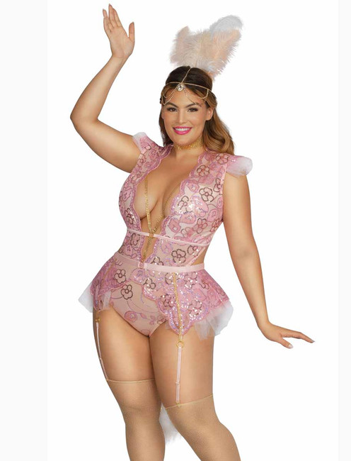 S2410X, Flamingo Showgirl Plus Size Costume By Starline