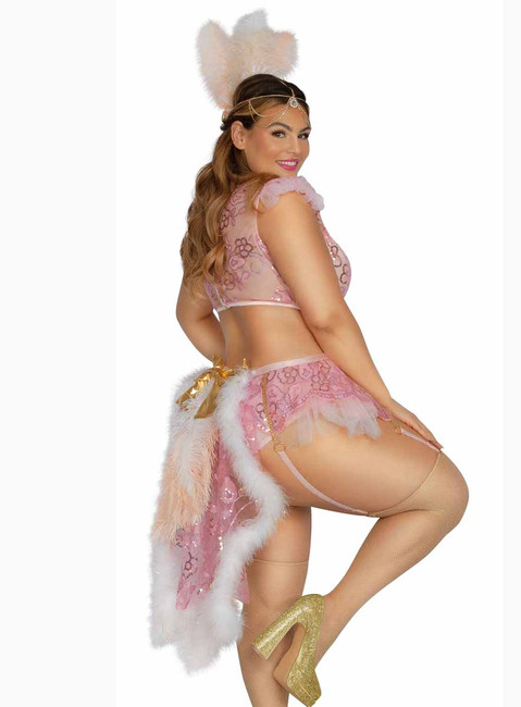 S2410X, Flamingo Showgirl Plus Size Costume  Back View