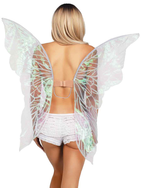 A2916, Clear Iridescent Fairy Wings Back View