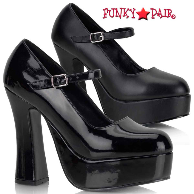 Demonia DOLLY-50, Mary Janes Chunky Heel Platform Pumps