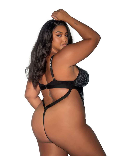 PBLI158X, Plus Size Rhinestones Teddy Back View