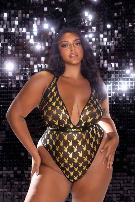 PBLI157X, Plus Size Foil Bunny Teddy Life Style