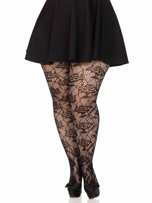 LA9730X, Plus Size Wild Rose Tights