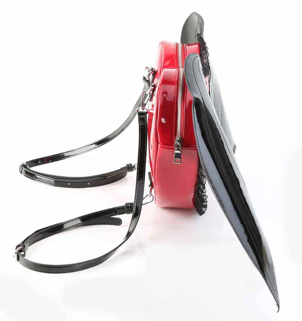 HB-214, Heart Shaped Backpack with Batwing Side View