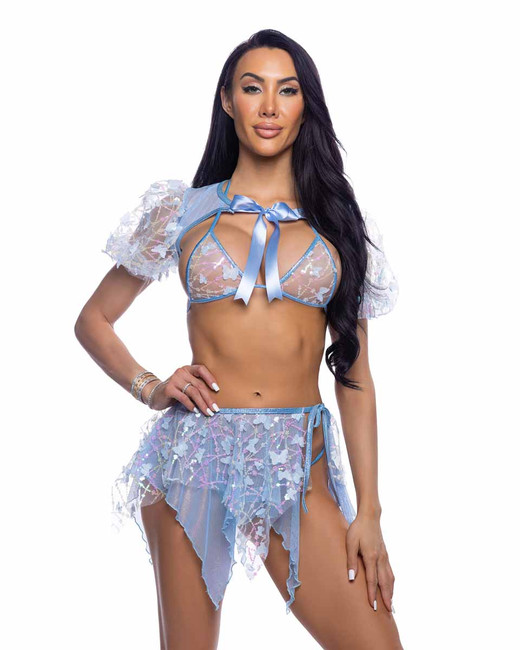 R-6716, Blue Butterfly and Sequin Skirt View with R-6714 and R6715