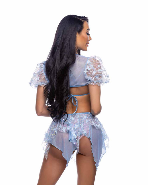 R-6716, Blue Butterfly and Sequin Skirt View with R-6714 and R6715 Back View