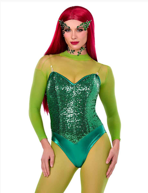 LA2786, Green Sequin Bodysuit By Leg Avenue